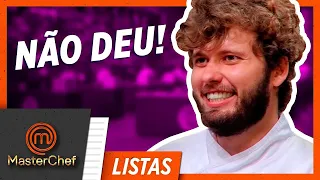 5 PARTICIPANTES QUE NÃO ENTREGARAM | LISTAS MASTERCHEF