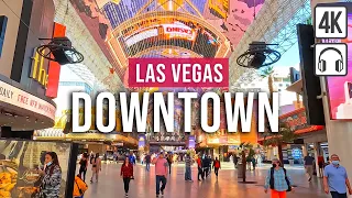 Downtown Las Vegas Walking Tour - [Immersive sound - 4K/60fps]