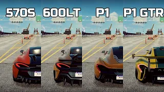 NFS Heat: McLaren 570S vs McLaren 600LT vs McLaren P1 vs McLaren P1 GTR - Drag Race