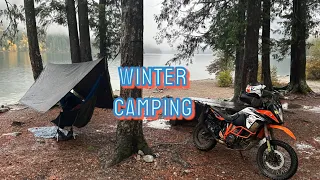 Winter Camping | Chehalis Lake | KTM 1090 Adventure R