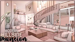 BLOXBURG: Modern Hillside Blush Mansion | house build 🪷