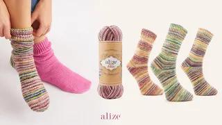 Alize Superwash Artisan 2 Batik Socks