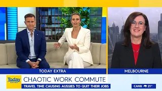 Chaotic Work Commute on Channel 9 Today Extra David Campbell Sylvia Jeffreys and Sue Ellson
