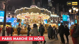 Paris Christmas 2023 Marché de Noël in Hôtel de Ville (4K HDR)