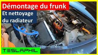 Démontage frunk et nettoyage du radiateur sur Tesla Model 3 / Y