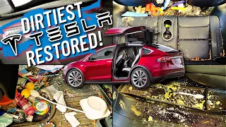 Автомобиль в деталях самой грязной Tesla Model X когда-либо ... Реставрация интерьера Как сделать.