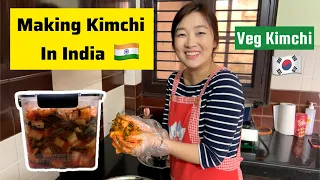 Making Kimchi in India 🇮🇳 🇰🇷 | Veg Korean Kimchi Recipe