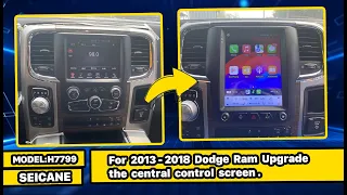 How to Upgrade Your Drive! Carplay stereo for Dodge Ram 2013 2014 2015-2018 with Tesla style screen