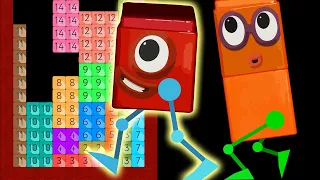 Numbers in Blocks like Tetris with Numberblocks Walking