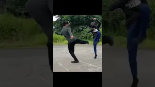 tony jaa best kick seson imitation ( isuru , sadew & ashika) #shorts #fitnesssquad