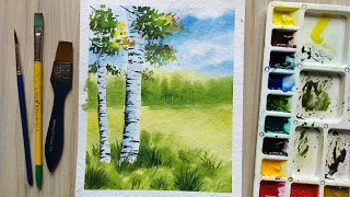 #shorts watercolor painting | landscape painting