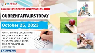 25 OCTOBER 2023 Current Affairs by GK Today | GKTODAY Current Affairs - 2023