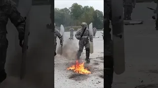 Soldiers throwing Molotov cocktails at each other | Fearless Fire Phobia Drills 😮 #shorts