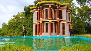 [Full] Using Wood, Bamboo, Mud and Straw To Build the Best 2-Story Mud Villa And Build Swimming Pool