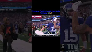 Tommy DeVito with the Italian celebration 😂 #nfl #italy #shortvideo