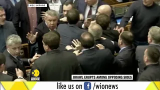 Brawl breaks out during Ukrainian parliament session