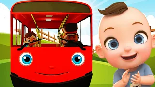 Wheels On The Bus (Red Bus) + More Nursery Rhymes & Kids Songs | Minibus