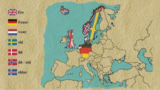 Nature - Germanic languages comparison (15 words in 7 languages)