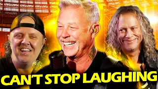 JAMES HETFIELD CAN'T STOP LAUGHING REMEMBERING AN AWKWARD MOMENT LIVE (FUNNY) #METALLICA