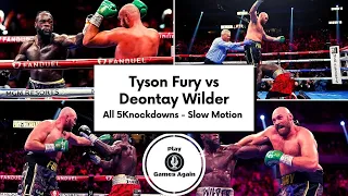 ALL 5 KNOCKDOWNS | SLOW MOTION REPLAYS / HIGHLIGHTS - Tyson Fury vs Deontay Wilder