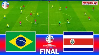 BRAZIL vs COSTA RICA | COPA AMERICA 2024 FINAL | Full Match All Goals | eFootball PES Gameplay