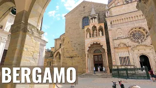 BERGAMO alta, Italy walking tour in 4k (Lombardy)