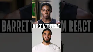 Tatum & RJ Barrett REACT to their Game Winners on eachother!👀 #shorts