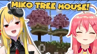 Kaela Built Mikochi A Sakura Tree House On Miko Island!【Hololive | Minecraft】