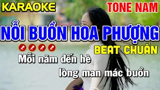 ✔NỖI BUỒN HOA PHƯỢNG Karaoke Tone Nam - Tình Trần Organ