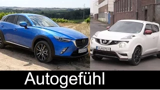Best small SUV comparison test review Mazda CX-3 vs Nissan Juke - Autogefühl