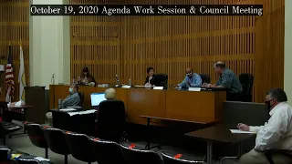 October 19, 2020 Agenda Work Session & Council Meeting