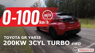 2021 Toyota GR Yaris 0-100km/h & engine sound