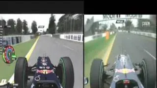 rFactor vs. Real | Vettel Flying Lap Melbourne 2010