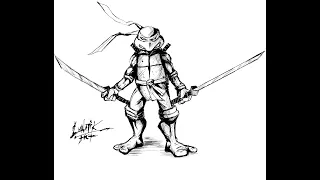 TMNT Leonardo Timelapse Drawing