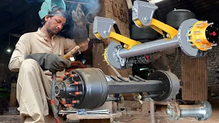 Making a New Round Axle Beam for Trailer || Machining and Welding Trailer Axle Beam