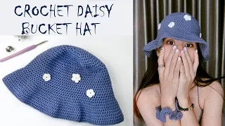 Easy Crochet Daisy Bucket Hat Tutorial | Crochet Bucket Hat DIY
