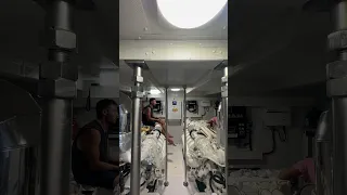 Motor yacht engine room cleaning