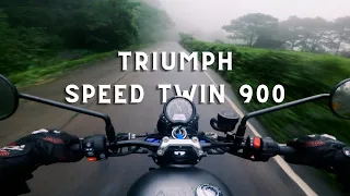 Triumph Speed Twin 900 - Foggy Morning Ride - POV
