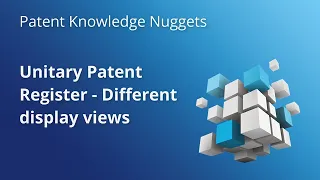 Unitary Patent Register - Different display views