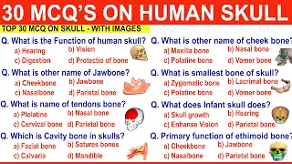 30 MCQ's on Skull Anatomy and Physiology | Skull Anatomy Quiz | MCQs On Skull [General Anatomy]