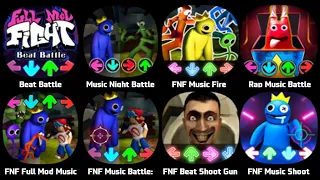 FNF Rainbow Friends, FNF Pocoyo, Beat Battle, FNF Suicide Mouse, Music Night Battle, FNF Full Mod