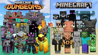 Minecraft vs Minecraft Dungeons - Epic Mob Battle Showdown!