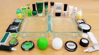 Green vs White Mixing Makeup Eyeshadow Into Slime! Part 59 Satisfying Slime Video