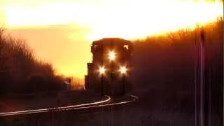 SUNRISE!!!!! CN 489 (Continuous Welded Rail (CWR)Train) @ RR 12 30MAR12 SD40-2(W) 5362 Leading