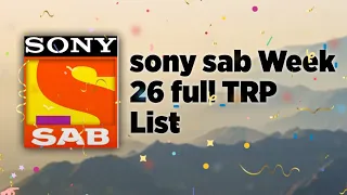 Sony SAB week 26 TRP TMKOC, TYHM, Madam sir ,Kaatelal and sons, Hero