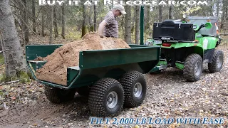 MUTS ATV Dump Trailer - - Heavy Duty - 2,000 lb Capacity - Tandem Axle - Walking Beam