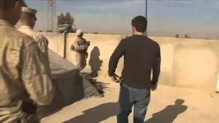 Mark Wahlberg shows Marines his new movie "The Fighter"