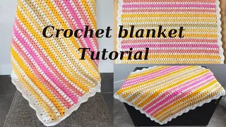 Colorful crochet blanket