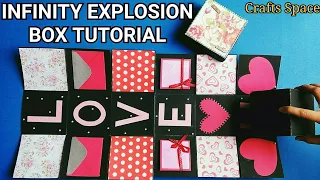 Infinity Explosion Box Tutorial | Rolling Cube | Endless box | Valentine Day Cards | Crafts Space