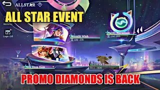 NEW ALL STAR EVENT PROMO DIAMONDS IS BACK RELEASE DATE 2023 | Mobile Legends